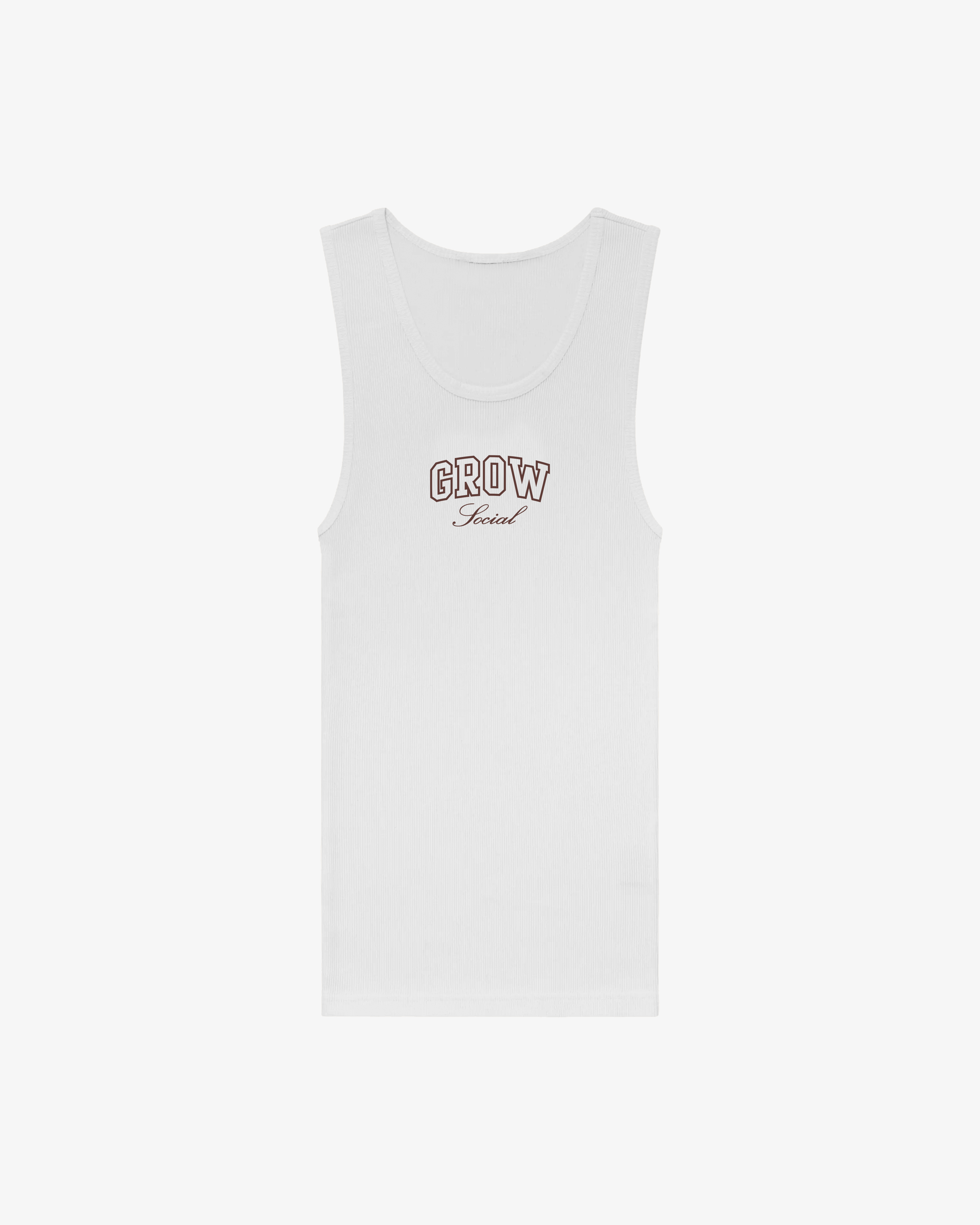 Varsity Ribbed Tank (White)