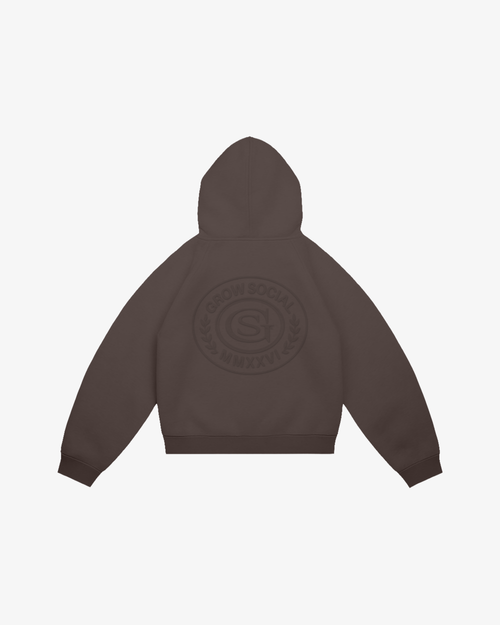 Crest Zip Hoodie (Brown)