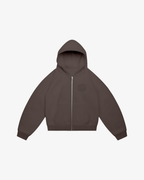 Crest Zip Hoodie (Brown)