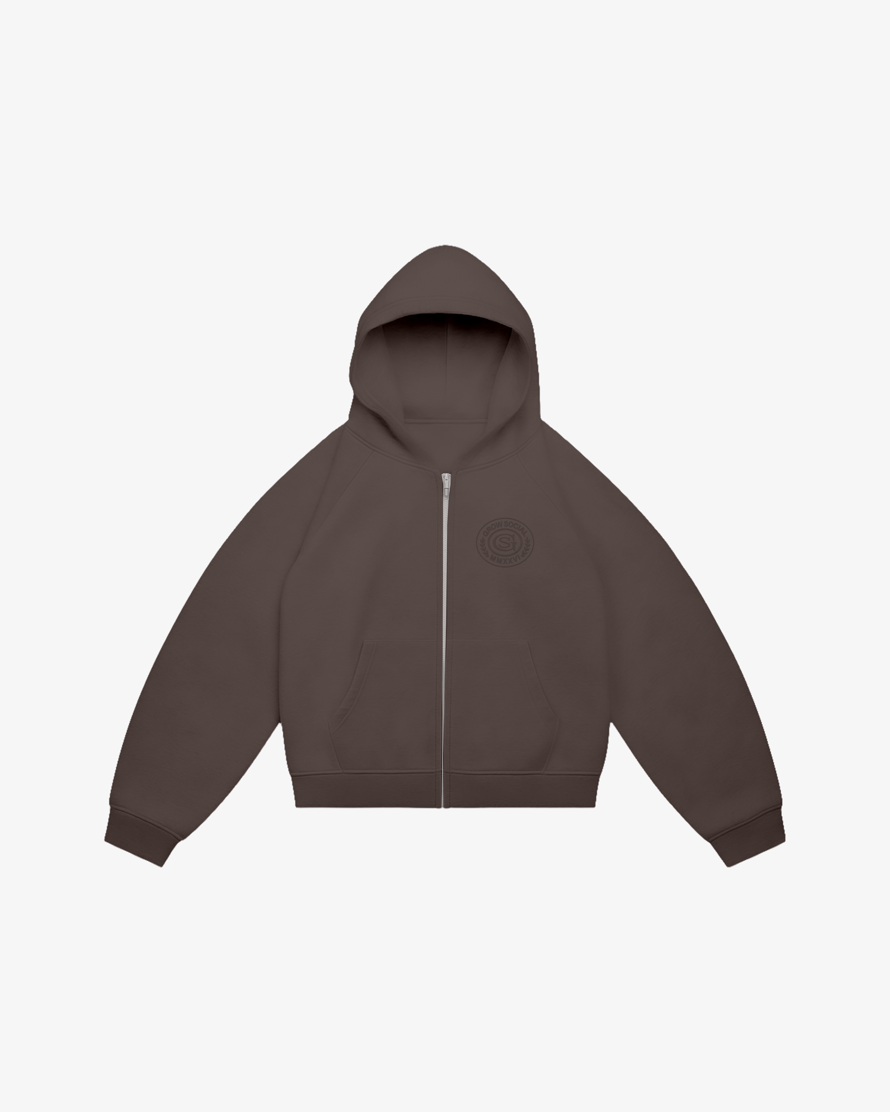 Crest Zip Hoodie (Brown)