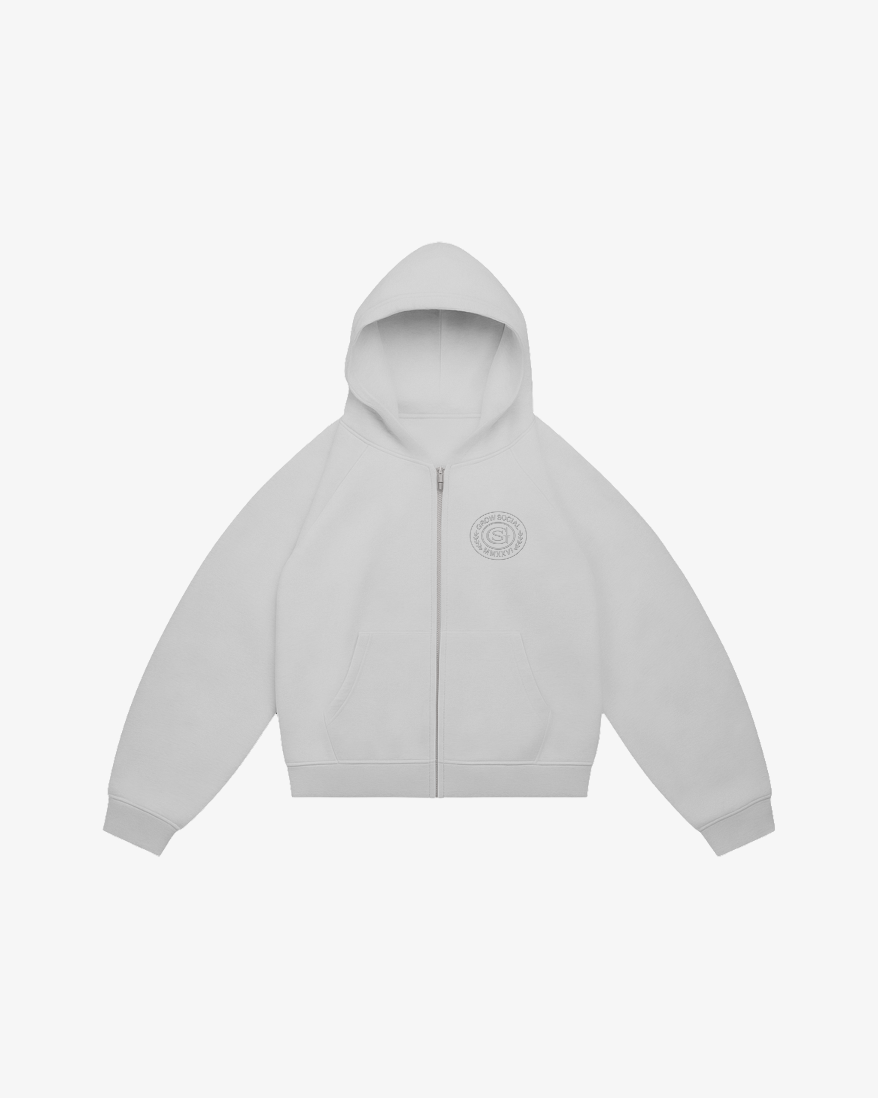 Crest Zip Hoodie (Grey)